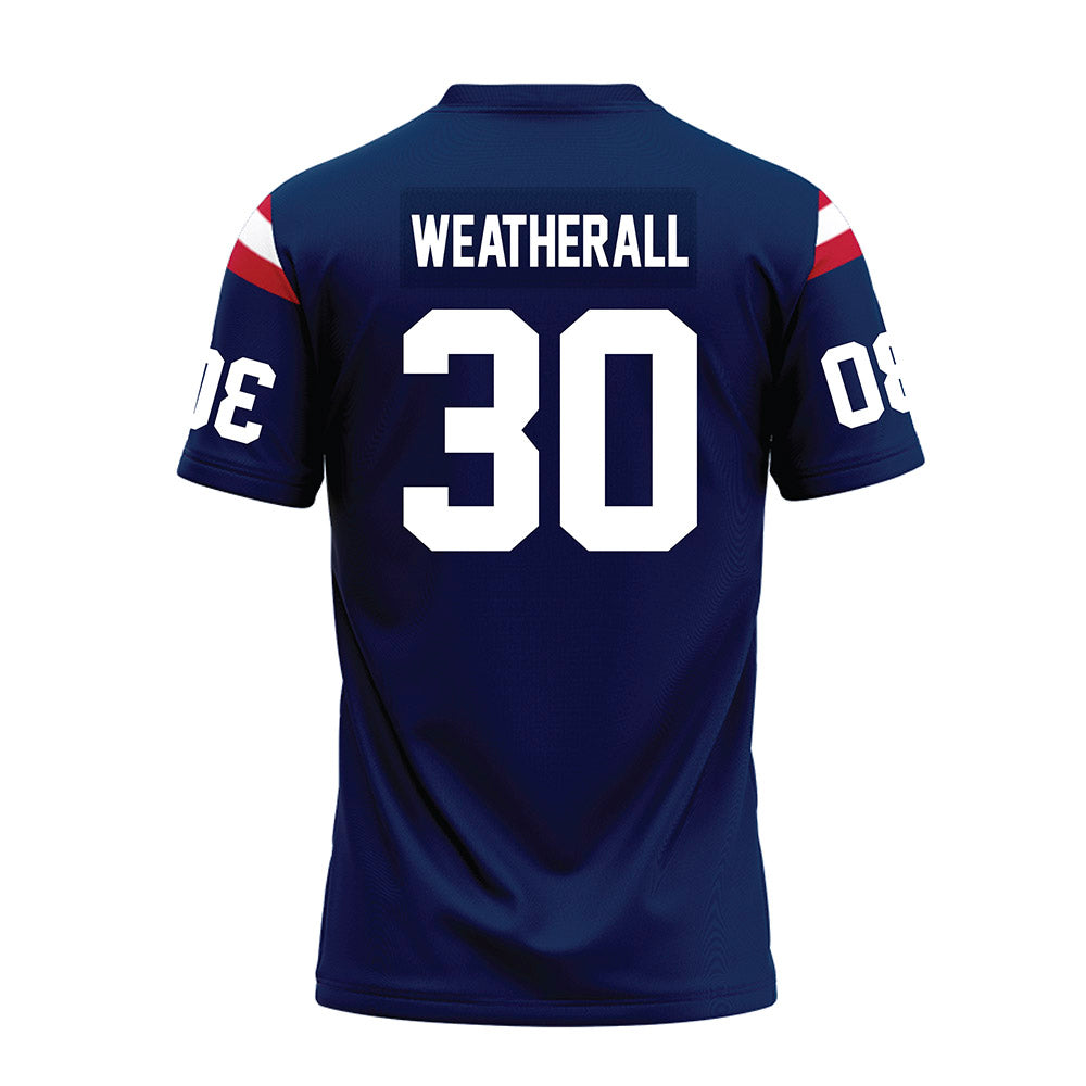 FAU - NCAA Football : Justin Weatherall - Blue Premium Football Jersey-1