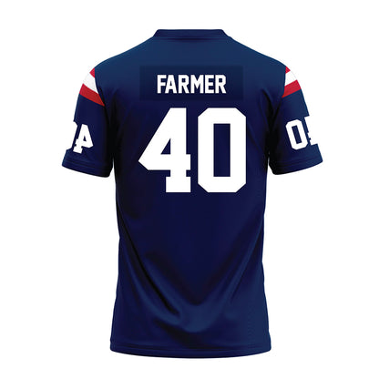 FAU - NCAA Football : Edwin Farmer - Blue Premium Football Jersey-1
