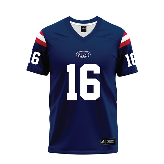 FAU - NCAA Football : Elijah West - Blue Premium Football Jersey-0