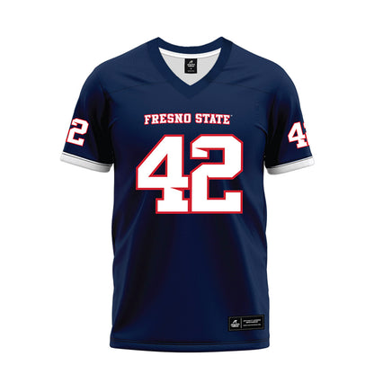 Fresno State - NCAA Football : Lucas Blumling - Blue Premium Football Jersey-0