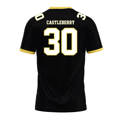 PLU - NCAA Football : David Castleberry - Black Premium Football Jersey-1