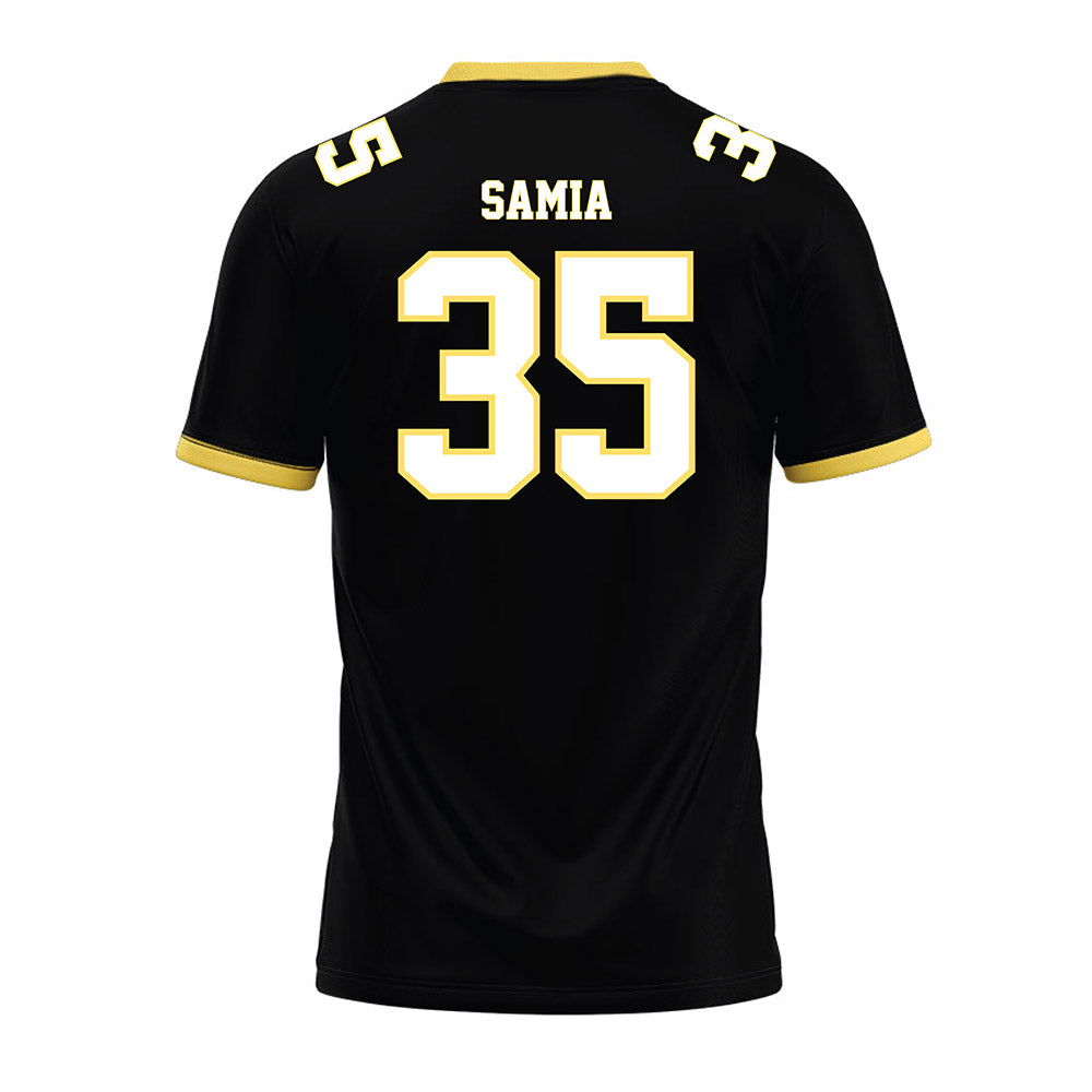 PLU - NCAA Football : Marcus-John Samia - Black Premium Football Jersey-1