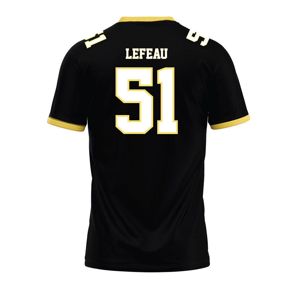 PLU - NCAA Football : Toby Lefeau - Black Premium Football Jersey-1