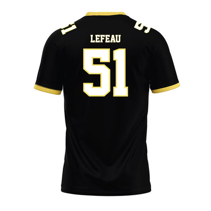 PLU - NCAA Football : Toby Lefeau - Black Premium Football Jersey-1