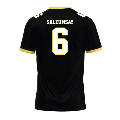 PLU - NCAA Football : Kaidyn Saleumsay - Black Premium Football Jersey-1