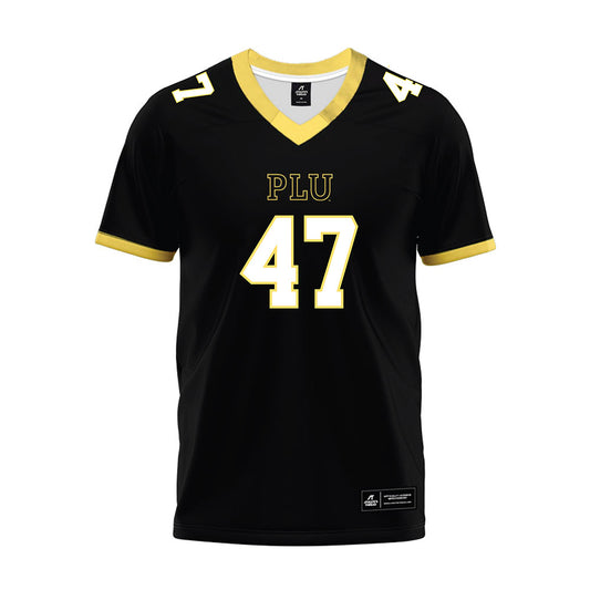 PLU - NCAA Football : Caleb Moberg - Black Premium Football Jersey-0