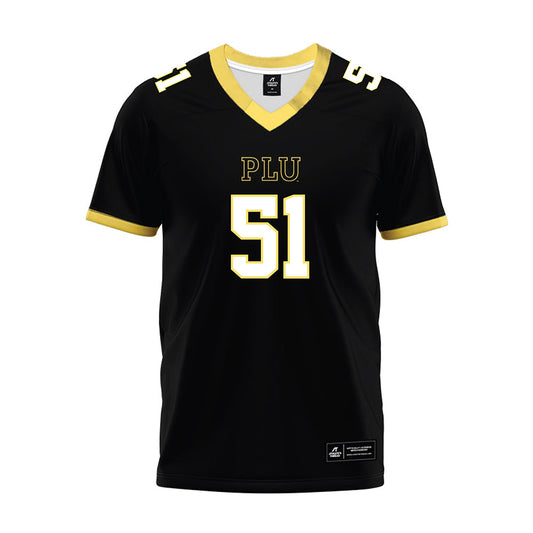 PLU - NCAA Football : Toby Lefeau - Black Premium Football Jersey-0