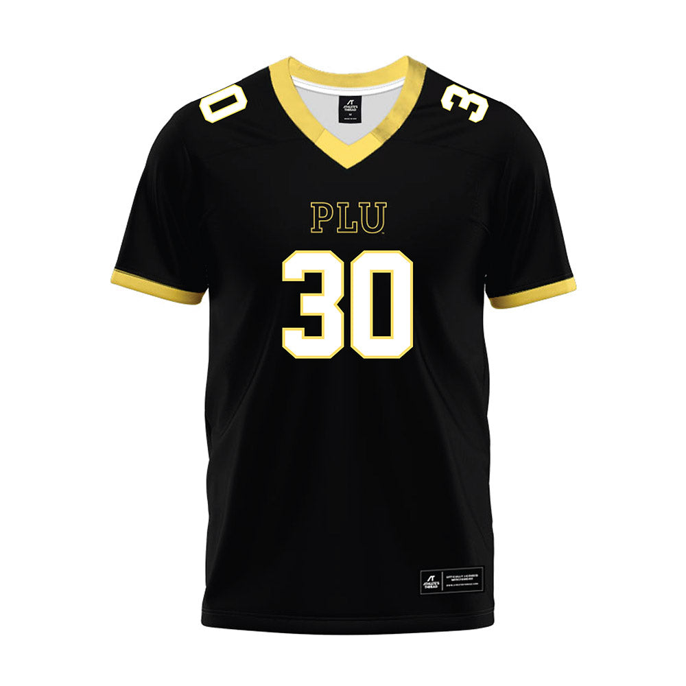 PLU - NCAA Football : David Castleberry - Black Premium Football Jersey-0