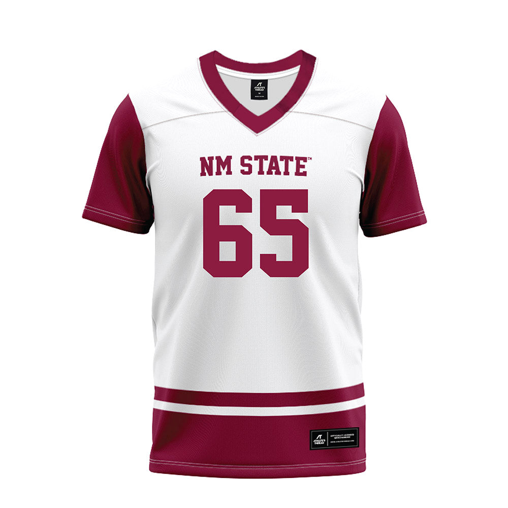 NMSU - NCAA Football : Isaiah Garcia Perez - White Premium Football Jersey-0
