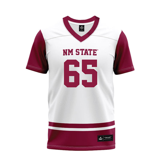 NMSU - NCAA Football : Isaiah Garcia Perez - White Premium Football Jersey-0