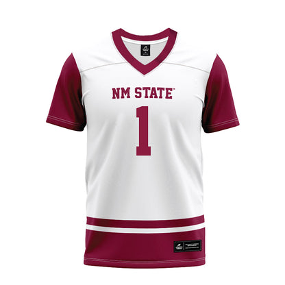NMSU - NCAA Football : Josiah Charles - White Premium Football Jersey-0