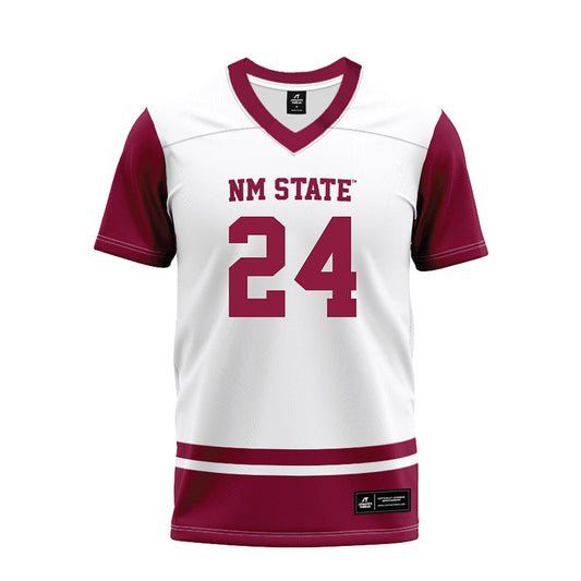 NMSU - NCAA Football : Drake Williams - White Premium Football Jersey-0