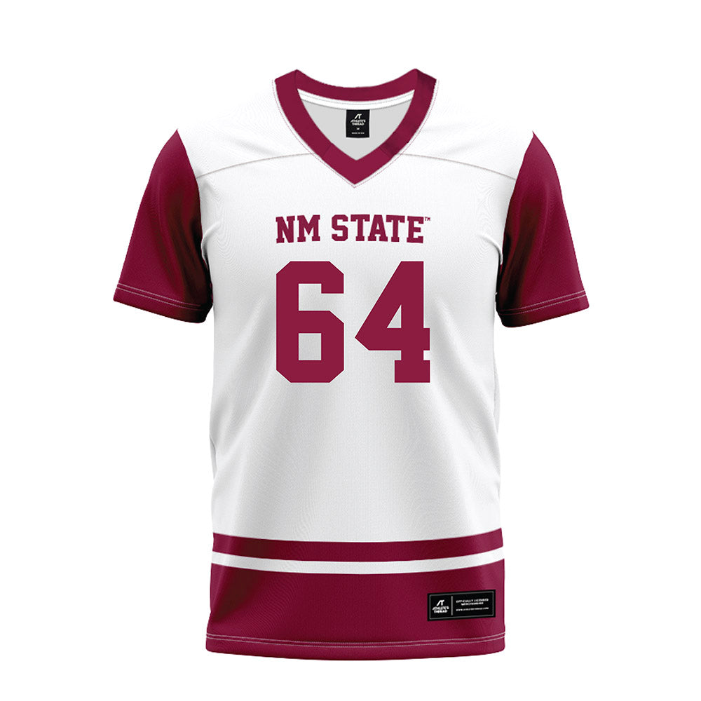 NMSU - NCAA Football : Sam Garcia - White Premium Football Jersey-0