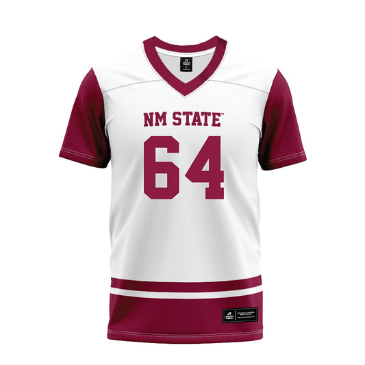 NMSU - NCAA Football : Sam Garcia - White Premium Football Jersey-0
