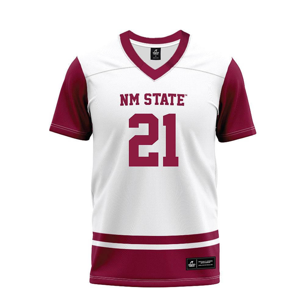 NMSU - NCAA Football : Isaiah Rudison - White Premium Football Jersey-0