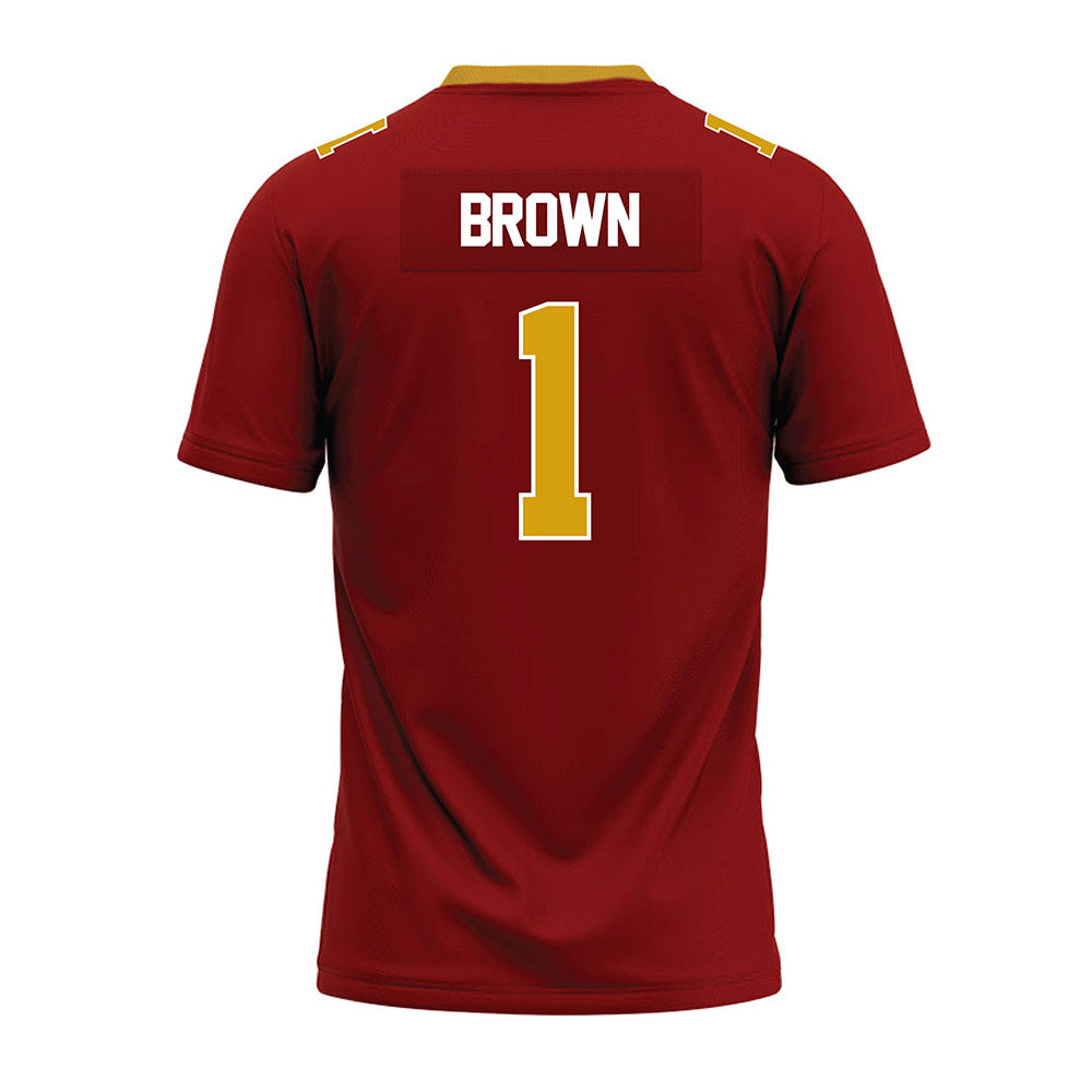 Elon - NCAA Football : Jevean Brown - Maroon Premium Football Jersey-1