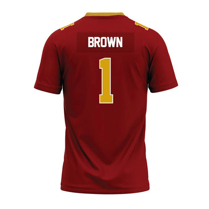 Elon - NCAA Football : Jevean Brown - Maroon Premium Football Jersey-1