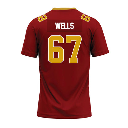 Elon - NCAA Football : Eli Wells - Maroon Premium Football Jersey-1
