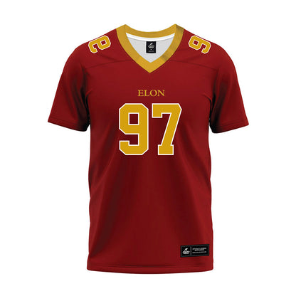 Elon - NCAA Football : Carter Stimson - Maroon Premium Football Jersey-0