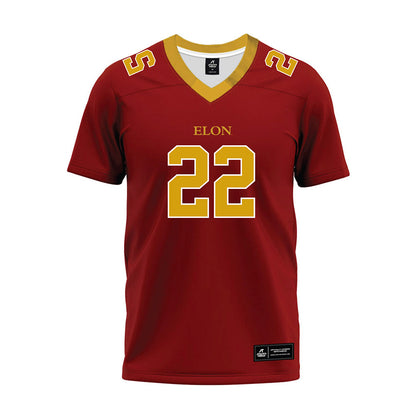 Elon - NCAA Football : Kamerin McDowell-Moore - Maroon Premium Football Jersey-0