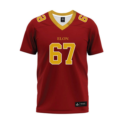 Elon - NCAA Football : Eli Wells - Maroon Premium Football Jersey-0