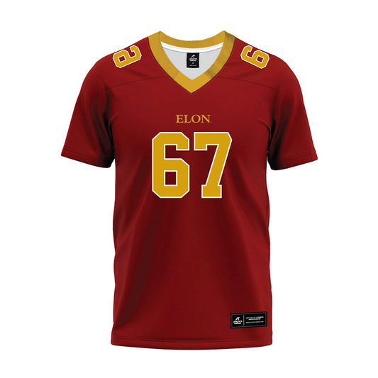 Elon - NCAA Football : Eli Wells - Maroon Premium Football Jersey-0