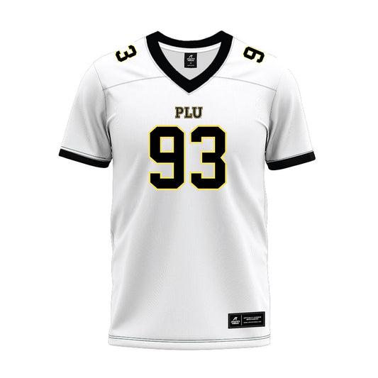 PLU - NCAA Football : Benjamin Barfield - White Premium Football Jersey-0