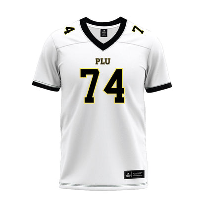 PLU - NCAA Football : Ethan Hall - White Premium Football Jersey-0
