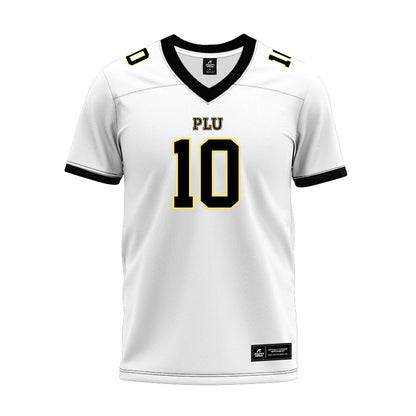 PLU - NCAA Football : Emmett Holt - White Premium Football Jersey-0