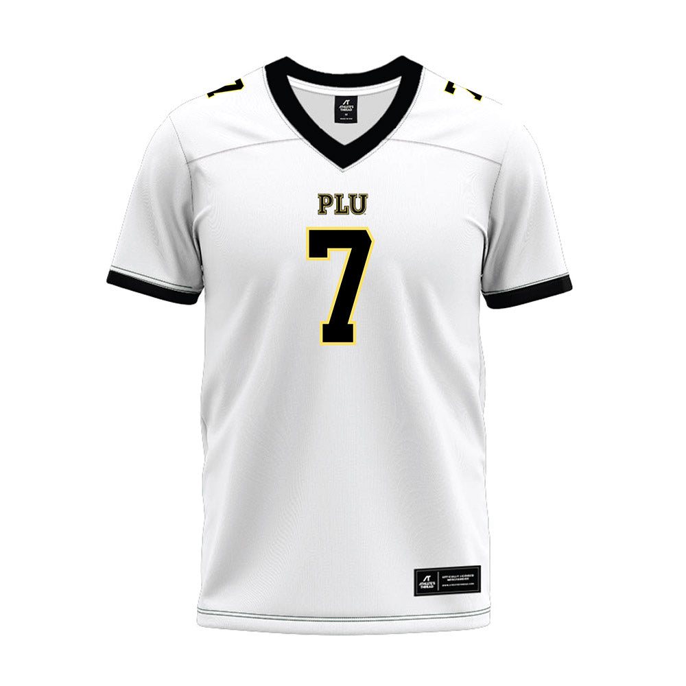 PLU - NCAA Football : Robert Galeana-Velazquez - White Premium Football Jersey-0