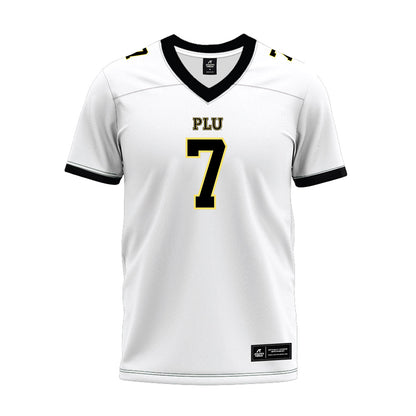PLU - NCAA Football : Robert Galeana-Velazquez - White Premium Football Jersey-0