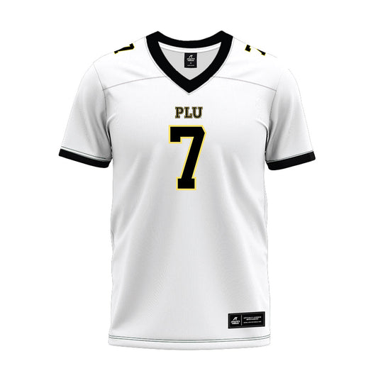 PLU - NCAA Football : Robert Galeana-Velazquez - White Premium Football Jersey-0