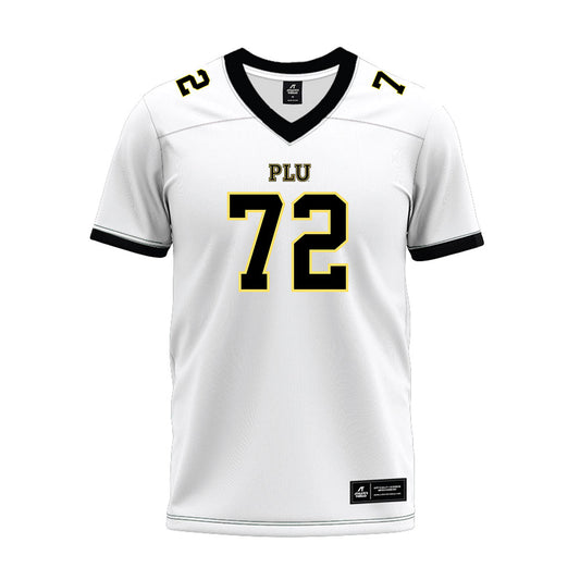 PLU - NCAA Football : Axel Nellenbach - White Premium Football Jersey-0