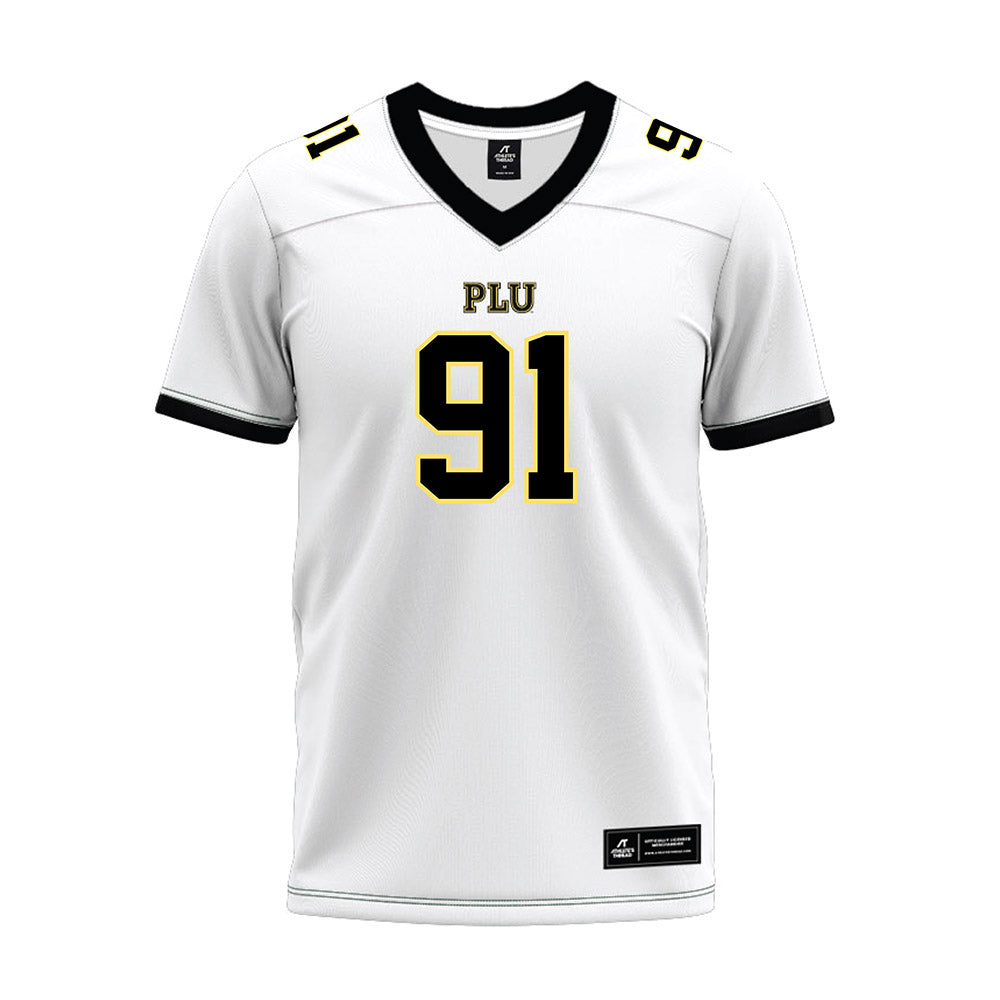 PLU - NCAA Football : Calvin Cummings - White Premium Football Jersey-0