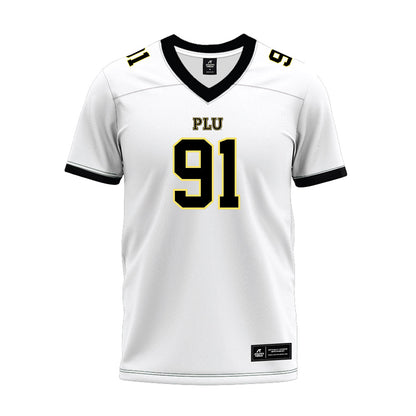 PLU - NCAA Football : Calvin Cummings - White Premium Football Jersey-0