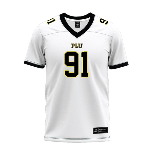 PLU - NCAA Football : Calvin Cummings - White Premium Football Jersey-0