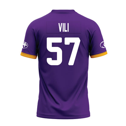 North Alabama - NCAA Football : Fred Vili - Purple Premium Football Jersey-1