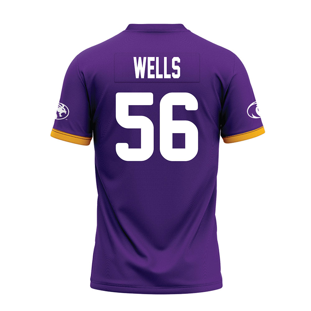 North Alabama - NCAA Football : Matthew Wells - Purple Premium Football Jersey-1