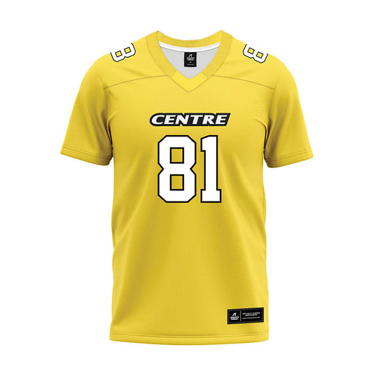 Centre College - NCAA Football : Brooks Kightlinger - Gold Premium Football Jersey-0
