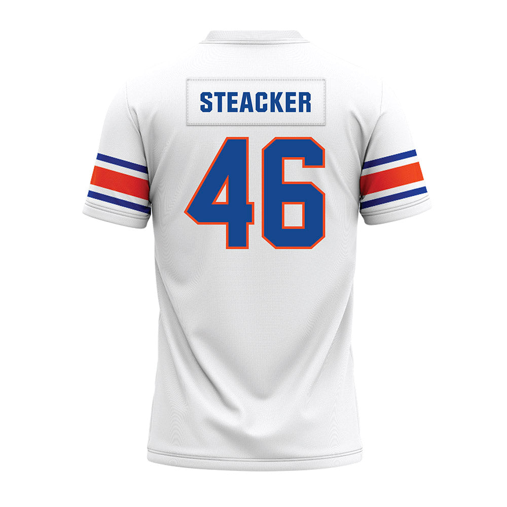 Boise State - NCAA Football : Hunter Steacker - White Premium Football Jersey