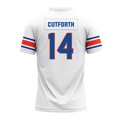 Boise State - NCAA Football : Max Cutforth - White Premium Football Jersey