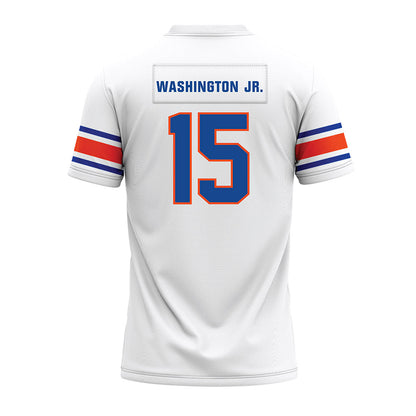 Boise State - NCAA Football : JeRico Washington Jr. - White Premium Football Jersey-1