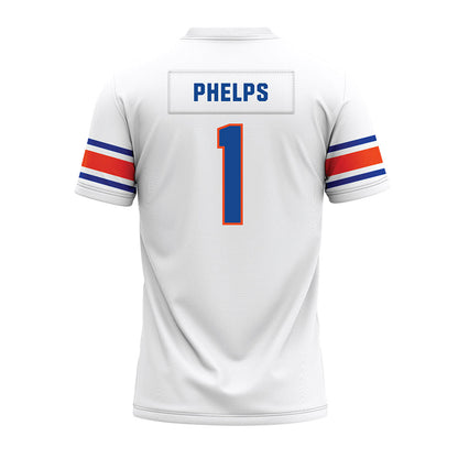 Boise State - NCAA Football : Boen Phelps - White Premium Football Jersey-1