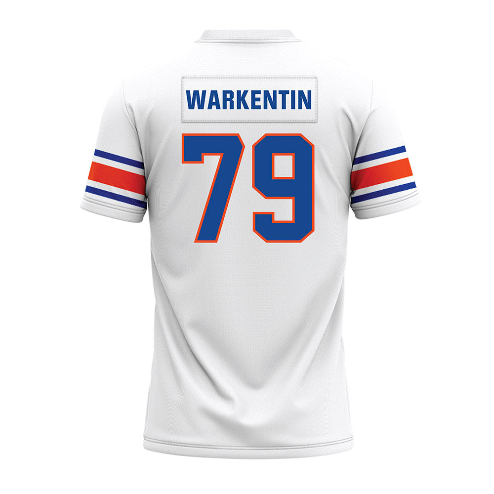 Boise State - NCAA Football : Connor Warkentin - White Premium Football Jersey-1