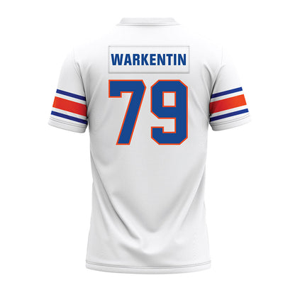 Boise State - NCAA Football : Connor Warkentin - White Premium Football Jersey-1