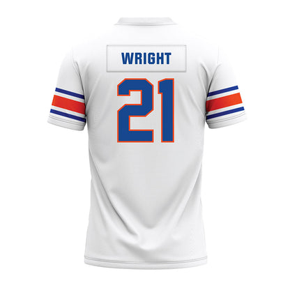 Boise State - NCAA Football : Akeem Wright - White Premium Football Jersey-1