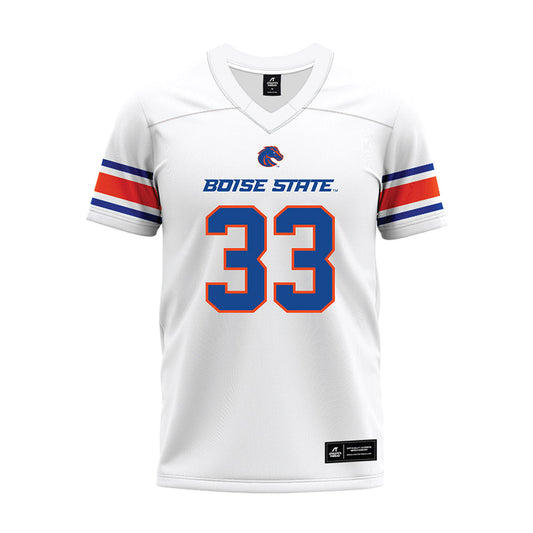 Boise State - NCAA Football : Josiah Alanis - White Premium Football Jersey-0