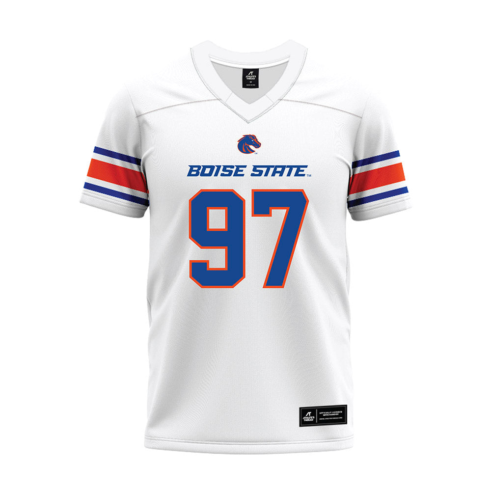 Boise State - NCAA Football : Mikaio Edward - White Premium Football Jersey-0