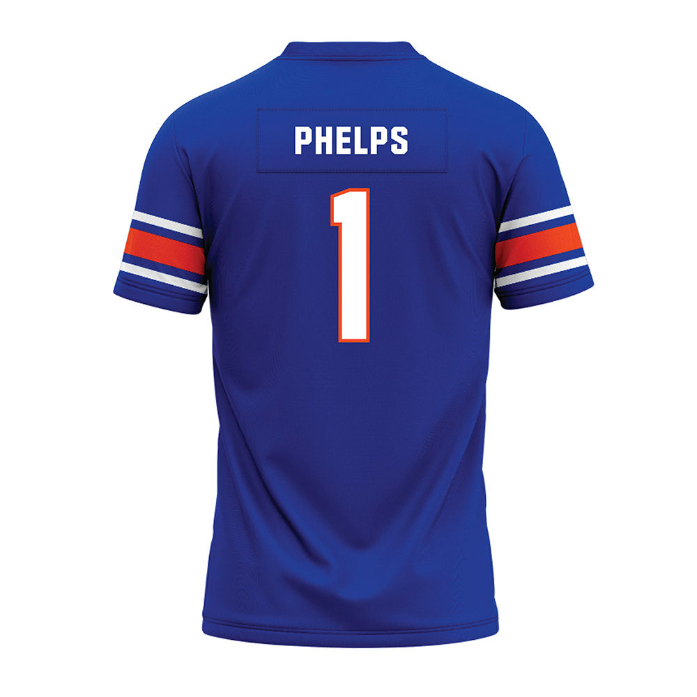 Boise State - NCAA Football : Boen Phelps - Blue Premium Football Jersey-1