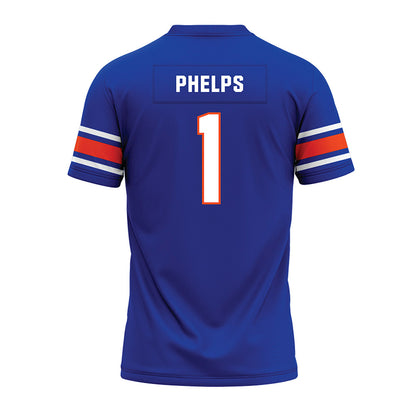 Boise State - NCAA Football : Boen Phelps - Blue Premium Football Jersey-1